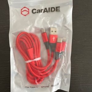 New In The Package Three In One Car iPhone Charger Pack